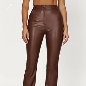 Meshki Wide Leg Faux Leather Pants